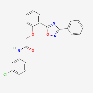 molecular formula C23H18ClN3O3 B7715433 N-(3-chloro-4-methylphenyl)-2-(2-(3-phenyl-1,2,4-oxadiazol-5-yl)phenoxy)acetamide 
