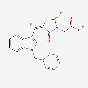 molecular formula C21H16N2O4S B7715457 2-(5-((1-Benzyl-1H-indol-3-yl)methylene)-2,4-dioxothiazolidin-3-yl)acetic acid 