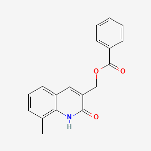 molecular formula C18H15NO3 B7715465 (2-hydroxy-8-methylquinolin-3-yl)methyl benzoate 