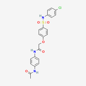molecular formula C22H20ClN3O5S B7715473 N-(4-acetamidophenyl)-2-(4-(N-(4-chlorophenyl)sulfamoyl)phenoxy)acetamide 