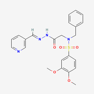 molecular formula C23H24N4O5S B7715501 (E)-N-benzyl-3,4-dimethoxy-N-(2-oxo-2-(2-(pyridin-3-ylmethylene)hydrazinyl)ethyl)benzenesulfonamide 