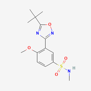molecular formula C14H19N3O4S B7715523 3-(5-(tert-butyl)-1,2,4-oxadiazol-3-yl)-4-methoxy-N-methylbenzenesulfonamide 
