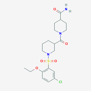 molecular formula C20H28ClN3O5S B7715571 1-(5-chloro-2-ethoxybenzenesulfonyl)-N-[3-(morpholin-4-yl)propyl]piperidine-3-carboxamide 