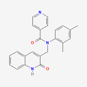 molecular formula C24H21N3O2 B7715577 N-(2,4-dimethylphenyl)-N-((2-hydroxyquinolin-3-yl)methyl)isonicotinamide 
