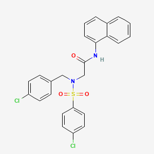 molecular formula C25H20Cl2N2O3S B7715607 2-(4-chloro-N-(4-chlorobenzyl)phenylsulfonamido)-N-(naphthalen-1-yl)acetamide 
