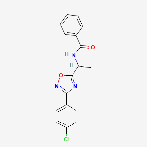 molecular formula C17H14ClN3O2 B7715644 N-(1-(3-(4-chlorophenyl)-1,2,4-oxadiazol-5-yl)ethyl)benzamide 