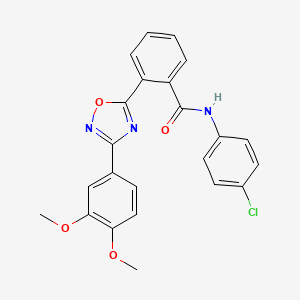 molecular formula C23H18ClN3O4 B7715653 N-(4-chlorophenyl)-2-(3-(3,4-dimethoxyphenyl)-1,2,4-oxadiazol-5-yl)benzamide 