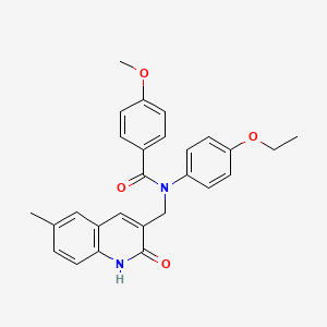 molecular formula C27H26N2O4 B7715659 N-(4-ethoxyphenyl)-N-((2-hydroxy-6-methylquinolin-3-yl)methyl)-4-methoxybenzamide 