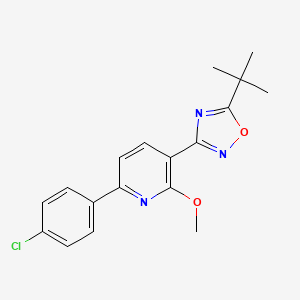 molecular formula C18H18ClN3O2 B7715669 5-(tert-butyl)-3-(6-(4-chlorophenyl)-2-methoxypyridin-3-yl)-1,2,4-oxadiazole 