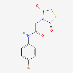 molecular formula C11H9BrN2O3S B7715671 3-Thiazolidineacetamide CAS No. 592549-60-5