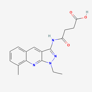 molecular formula C17H18N4O3 B7715681 4-((1-ethyl-8-methyl-1H-pyrazolo[3,4-b]quinolin-3-yl)amino)-4-oxobutanoic acid 