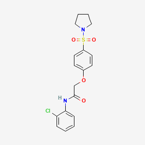 molecular formula C18H19ClN2O4S B7715691 N-(2-chlorophenyl)-2-(4-(pyrrolidin-1-ylsulfonyl)phenoxy)acetamide 