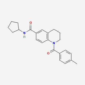 molecular formula C23H26N2O2 B7715695 N-(4-methoxyphenyl)-1-(4-methylbenzoyl)-1,2,3,4-tetrahydroquinoline-6-carboxamide 