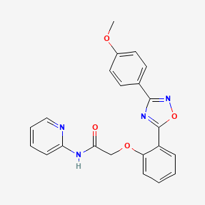 molecular formula C22H18N4O4 B7715717 2-(2-(3-(4-methoxyphenyl)-1,2,4-oxadiazol-5-yl)phenoxy)-N-(pyridin-2-yl)acetamide 