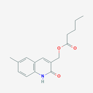 molecular formula C16H19NO3 B7715796 (2-hydroxy-6-methylquinolin-3-yl)methyl pentanoate 