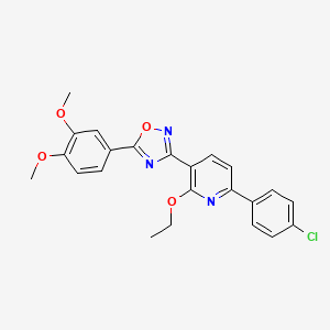 molecular formula C23H20ClN3O4 B7715800 3-(6-(4-chlorophenyl)-2-ethoxypyridin-3-yl)-5-(3,4-dimethoxyphenyl)-1,2,4-oxadiazole 