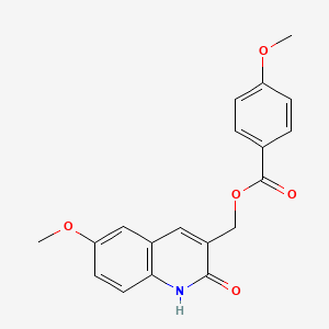 molecular formula C19H17NO5 B7715810 (2-hydroxy-6-methoxyquinolin-3-yl)methyl 4-methoxybenzoate 