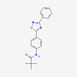 molecular formula C19H19N3O2 B7715817 N-(4-(3-phenyl-1,2,4-oxadiazol-5-yl)phenyl)pivalamide 