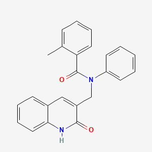 molecular formula C24H20N2O2 B7715820 N-((2-hydroxyquinolin-3-yl)methyl)-2-methyl-N-phenylbenzamide 