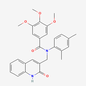 molecular formula C28H28N2O5 B7715839 N-(2,4-dimethylphenyl)-N-((2-hydroxyquinolin-3-yl)methyl)-3,4,5-trimethoxybenzamide 