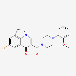 molecular formula C23H22BrN3O3 B7715852 8-bromo-5-(4-(2-methoxyphenyl)piperazine-1-carbonyl)-1H-pyrrolo[3,2,1-ij]quinolin-6(2H)-one 