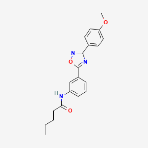 molecular formula C20H21N3O3 B7715874 N-(3-(3-(4-methoxyphenyl)-1,2,4-oxadiazol-5-yl)phenyl)pentanamide 