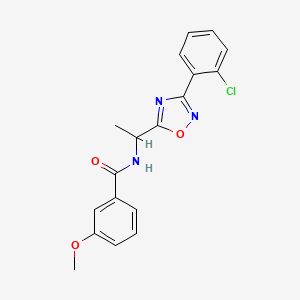 molecular formula C18H16ClN3O3 B7715907 N-(1-(3-(2-chlorophenyl)-1,2,4-oxadiazol-5-yl)ethyl)-3-methoxybenzamide 