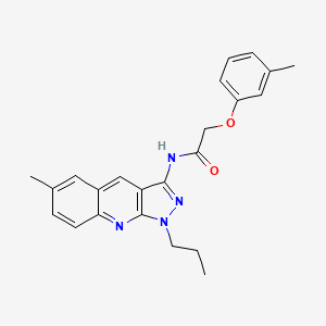 molecular formula C23H24N4O2 B7715931 N-(6-methyl-1-propyl-1H-pyrazolo[3,4-b]quinolin-3-yl)-2-(m-tolyloxy)acetamide 