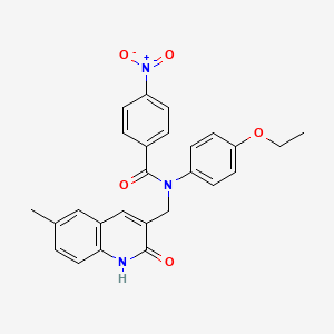 molecular formula C26H23N3O5 B7715945 N-(4-ethoxyphenyl)-N-((2-hydroxy-6-methylquinolin-3-yl)methyl)-4-nitrobenzamide 