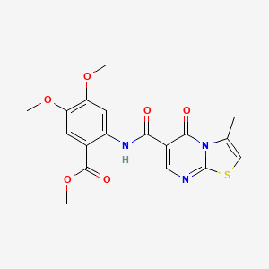 molecular formula C18H17N3O6S B7715949 N-(2-methoxy-5-methylphenyl)-3-methyl-5-oxo-5H-[1,3]thiazolo[3,2-a]pyrimidine-6-carboxamide 