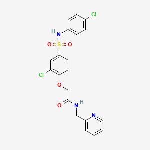 molecular formula C20H17Cl2N3O4S B7715978 N-(2H-1,3-benzodioxol-5-yl)-2-{2-chloro-4-[(4-chlorophenyl)sulfamoyl]phenoxy}acetamide 
