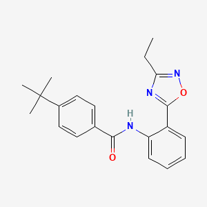 molecular formula C21H23N3O2 B7715994 4-(tert-butyl)-N-(2-(3-ethyl-1,2,4-oxadiazol-5-yl)phenyl)benzamide 