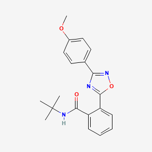 molecular formula C20H21N3O3 B7716002 N-(tert-butyl)-2-(3-(4-methoxyphenyl)-1,2,4-oxadiazol-5-yl)benzamide 
