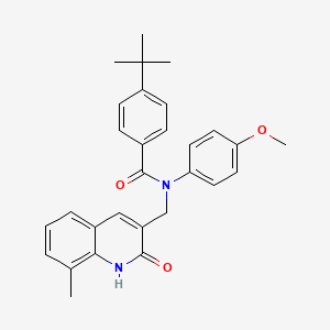 4-(tert-butyl)-N-((2-hydroxy-8-methylquinolin-3-yl)methyl)-N-(4-methoxyphenyl)benzamide