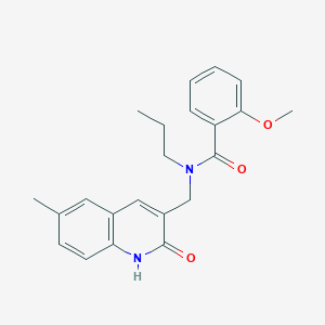 molecular formula C22H24N2O3 B7716009 N-((2-hydroxy-6-methylquinolin-3-yl)methyl)-2-methoxy-N-propylbenzamide 