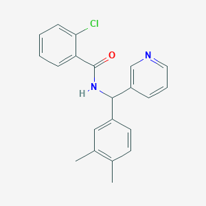 molecular formula C21H19ClN2O B7716010 2-chloro-N-((3,4-dimethylphenyl)(pyridin-3-yl)methyl)benzamide 