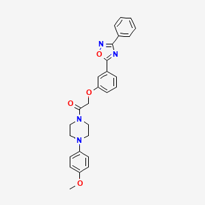 1-(4-(4-methoxyphenyl)piperazin-1-yl)-2-(3-(3-phenyl-1,2,4-oxadiazol-5-yl)phenoxy)ethanone