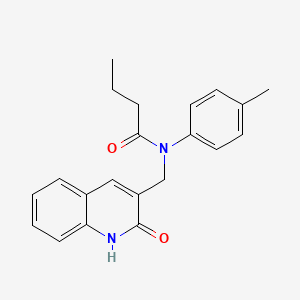 molecular formula C21H22N2O2 B7716023 N-((2-hydroxyquinolin-3-yl)methyl)-N-(p-tolyl)butyramide 