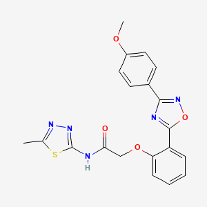 molecular formula C20H17N5O4S B7716036 2-(2-(3-(4-methoxyphenyl)-1,2,4-oxadiazol-5-yl)phenoxy)-N-(5-methyl-1,3,4-thiadiazol-2-yl)acetamide 
