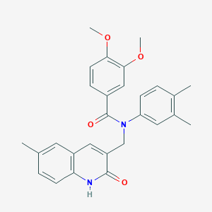 N-(3,4-dimethylphenyl)-N-((2-hydroxy-6-methylquinolin-3-yl)methyl)-3,4-dimethoxybenzamide