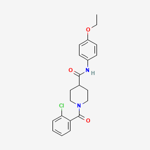molecular formula C21H23ClN2O3 B7716110 1-(2-chlorobenzoyl)-N-(4-ethoxyphenyl)piperidine-4-carboxamide 