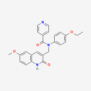 molecular formula C25H23N3O4 B7716114 N-(4-ethoxyphenyl)-N-((2-hydroxy-6-methoxyquinolin-3-yl)methyl)isonicotinamide 