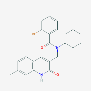 molecular formula C24H25BrN2O2 B7716115 2-bromo-N-cyclohexyl-N-((2-hydroxy-7-methylquinolin-3-yl)methyl)benzamide CAS No. 5291-38-3