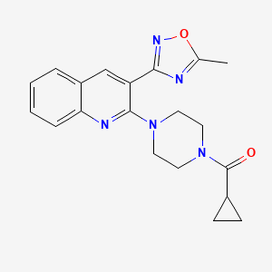 molecular formula C20H21N5O2 B7716137 cyclopropyl(4-(3-(5-methyl-1,2,4-oxadiazol-3-yl)quinolin-2-yl)piperazin-1-yl)methanone 