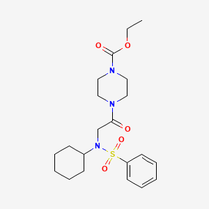 molecular formula C21H31N3O5S B7716151 N-(2H-1,3-benzodioxol-5-yl)-2-(N-cyclohexylbenzenesulfonamido)acetamide 