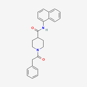 molecular formula C24H24N2O2 B7716199 N-(naphthalen-1-yl)-1-(2-phenylacetyl)piperidine-4-carboxamide 