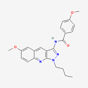 molecular formula C23H24N4O3 B7716202 N-(1-butyl-6-methoxy-1H-pyrazolo[3,4-b]quinolin-3-yl)-4-methoxybenzamide 