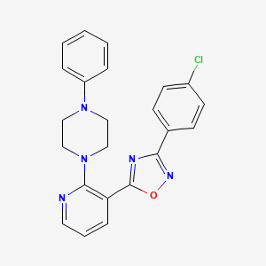molecular formula C23H20ClN5O B7716222 3-(4-chlorophenyl)-5-(2-(4-phenylpiperazin-1-yl)pyridin-3-yl)-1,2,4-oxadiazole 