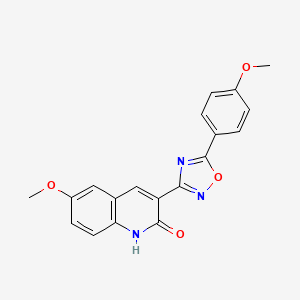molecular formula C19H15N3O4 B7716233 6-methoxy-3-(5-(4-methoxyphenyl)-1,2,4-oxadiazol-3-yl)quinolin-2-ol 