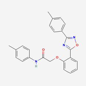 molecular formula C24H21N3O3 B7716236 N-(p-tolyl)-2-(2-(3-(p-tolyl)-1,2,4-oxadiazol-5-yl)phenoxy)acetamide 
